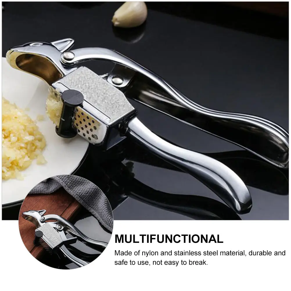 Squirrel Garlic Press Kitchen Tool Stainless Steel Zinc Alloy Safe Easy Clean Manual Ginger Crusher Veggie Gadget Gift