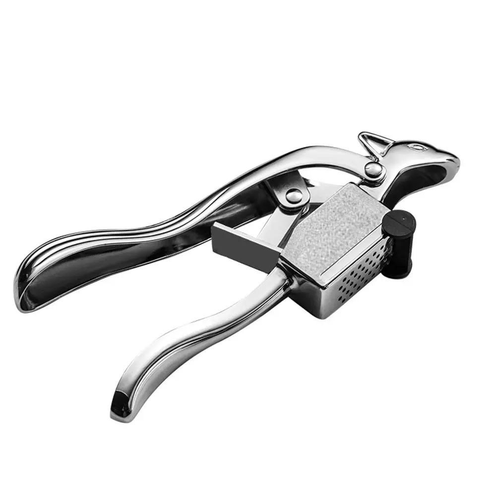 Squirrel Garlic Press Kitchen Tool Stainless Steel Zinc Alloy Safe Easy Clean Manual Ginger Crusher Veggie Gadget Gift