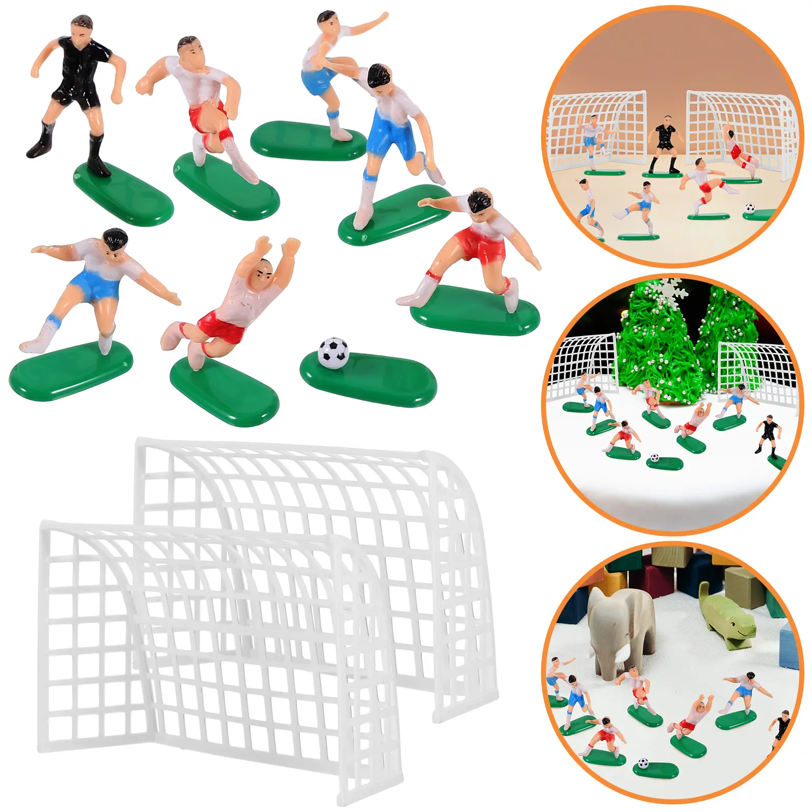 6 Figures Football Team Decorations Cake Toppers Kids Birthday Soccer Player nament Party Supplies Cake Decorating Accessories