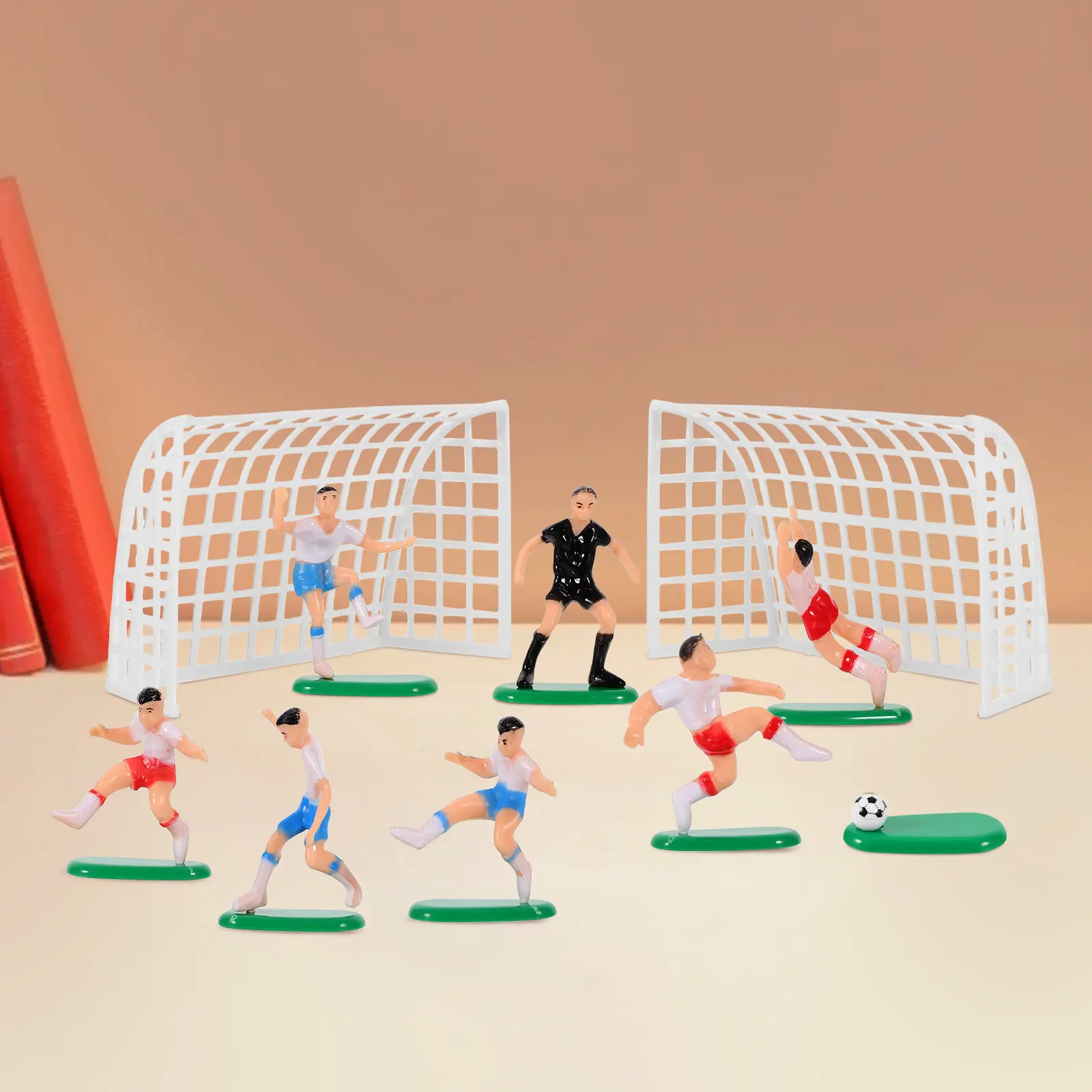 6 Figures Football Team Decorations Cake Toppers Kids Birthday Soccer Player nament Party Supplies Cake Decorating Accessories