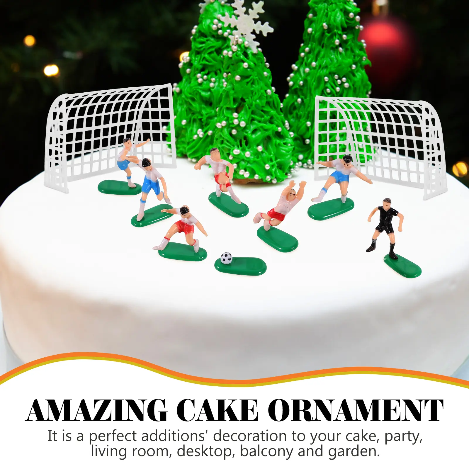 6 Figures Football Team Decorations Cake Toppers Kids Birthday Soccer Player nament Party Supplies Cake Decorating Accessories