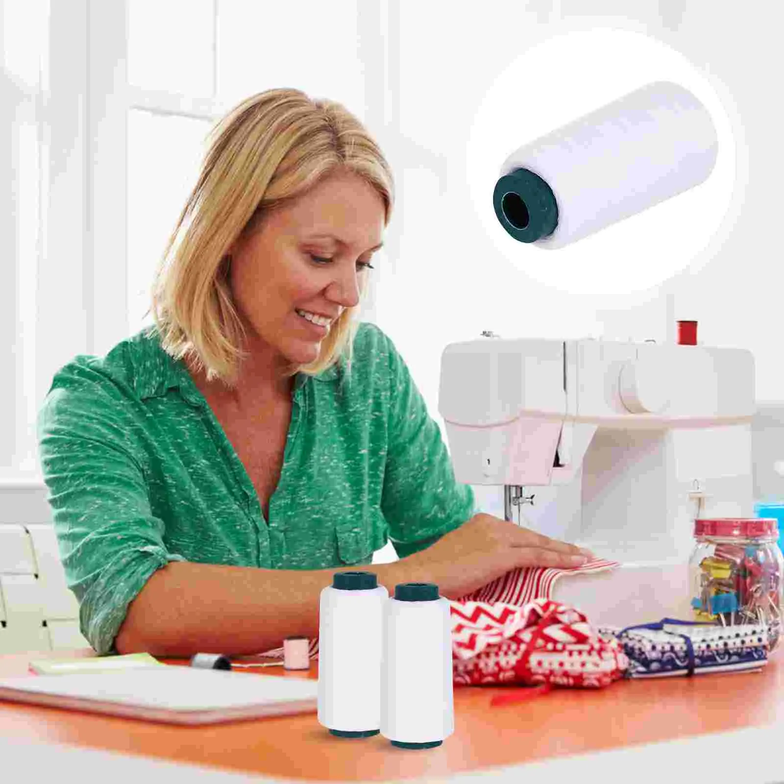 3000 Yards Bleached White High Strength Polyester Sewing Thread Spool For Quilting Embroidery Garment Home Textiles Crafts