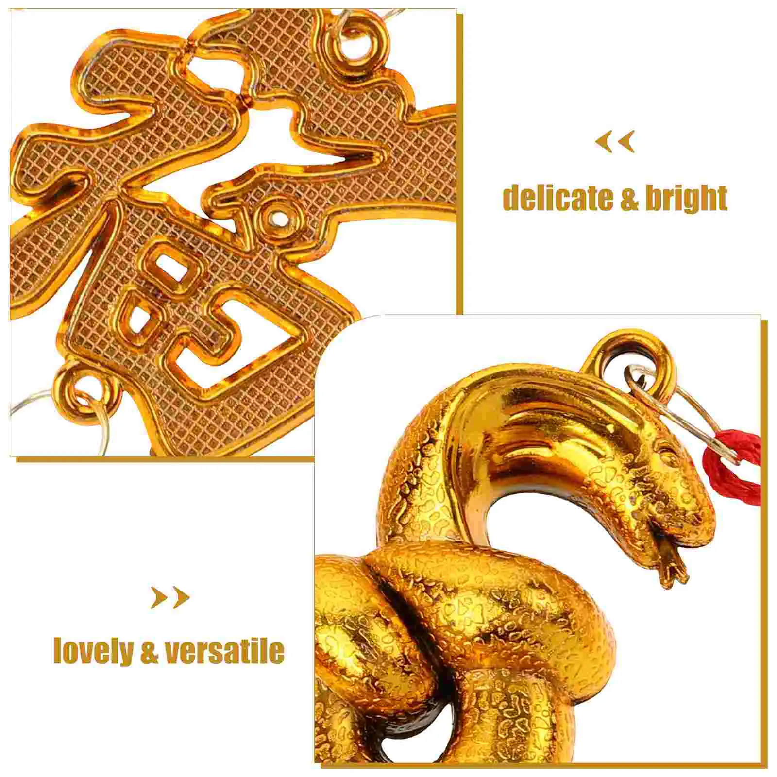 10 Pcs Snake Shaped Tassels Hanging Decorations Bonsai naments Prosperity Tree Accessories Front Door Pendant New Year Charms