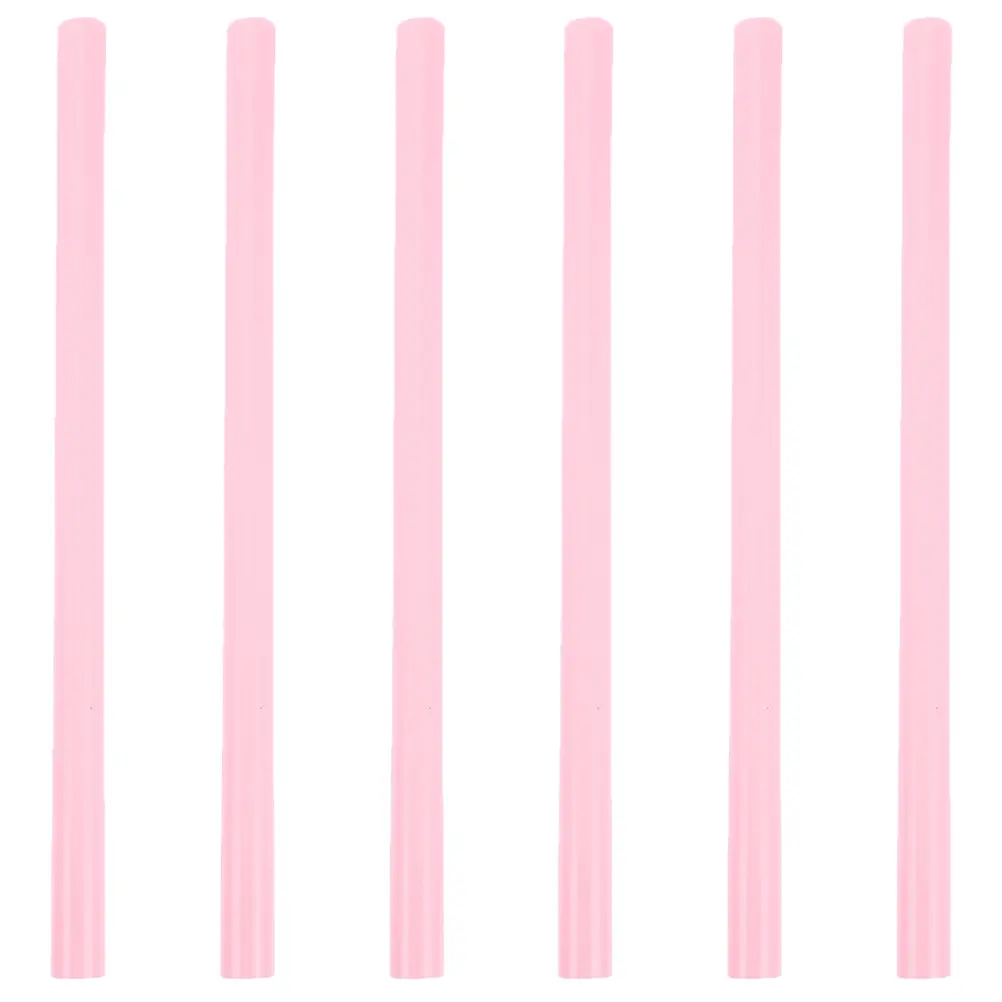 6pcs Heart Shaped Silicone Straws Reusable Washable for Hot Cold Beverages Milk Tea Coffee Juice Party Supplies Household