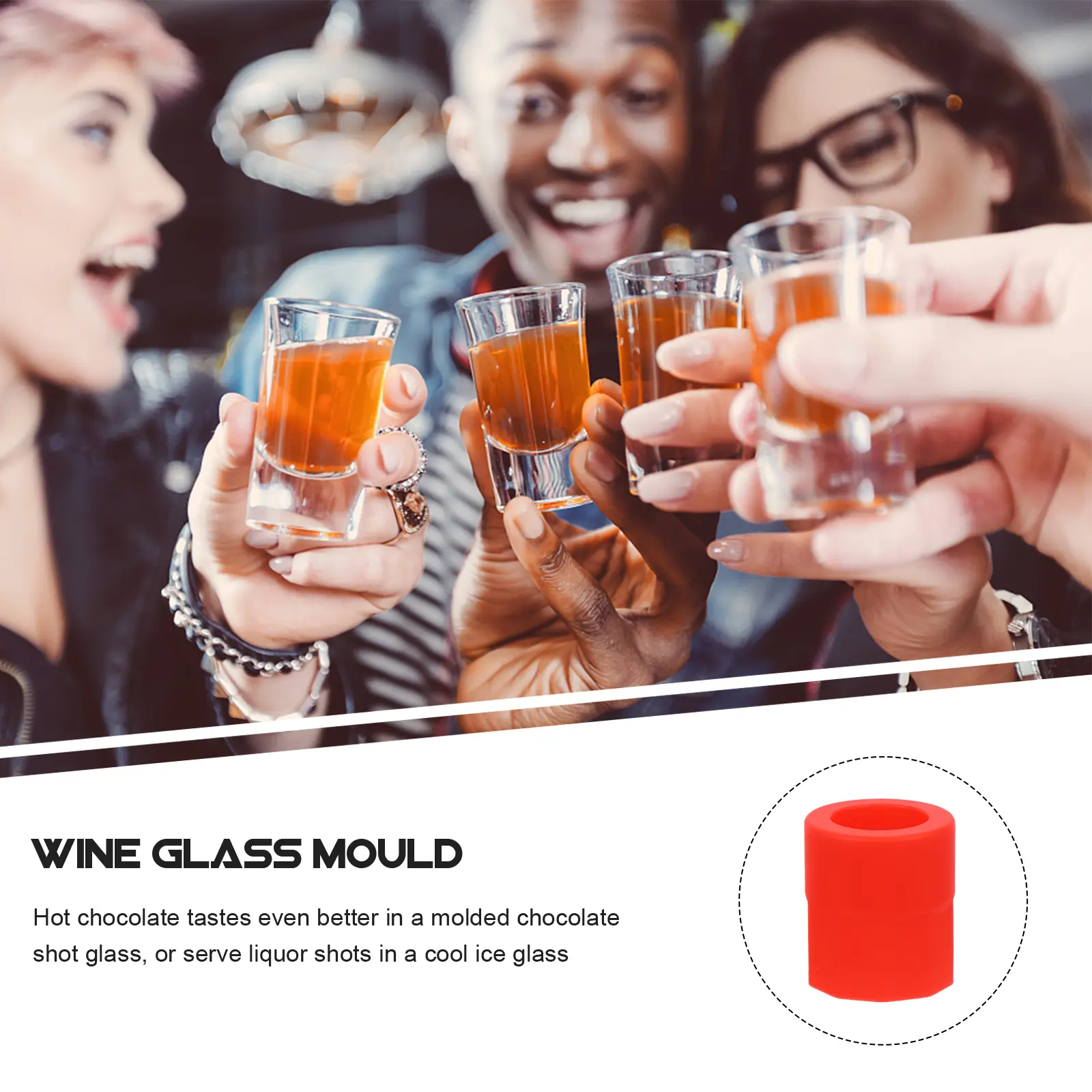 10pcs Silicone Shot Glass Mold Ice Cube Molds Resistant Easy Release Epoxy Resin Use Chocolate Candy Glass Bottle Whiskey