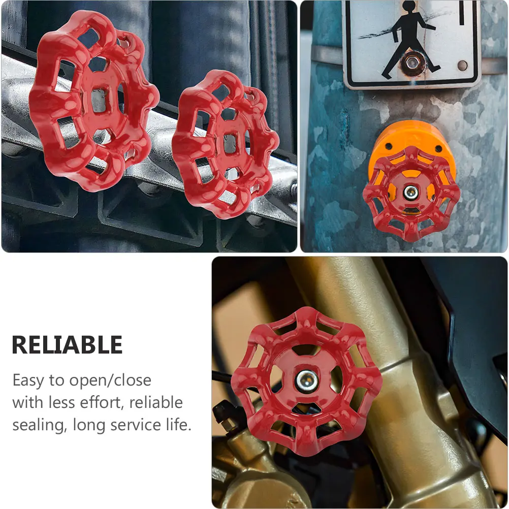 2pcs Valve Handle Metal Shut-off Fitting Flat Bottom Design Water Pipe Fitting Cast Iron Handle Ball Valve Component