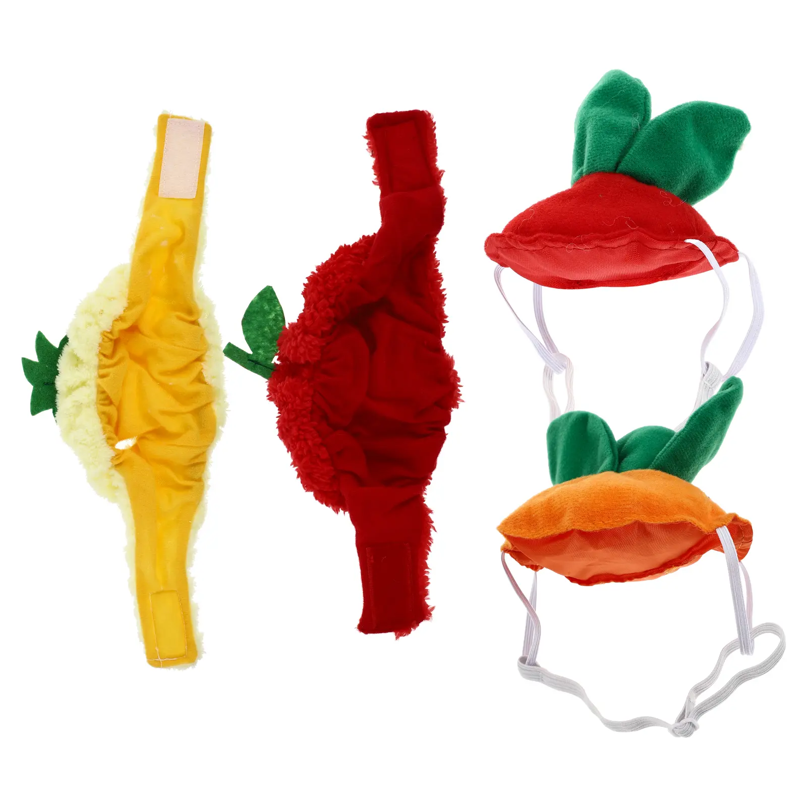 4 Pcs Pet Hood Headwear Sweet Dog Cat Hat Decorative Fruit Costume Party Cosplay Comfortable Bright Colors Lovely Stylish Pet