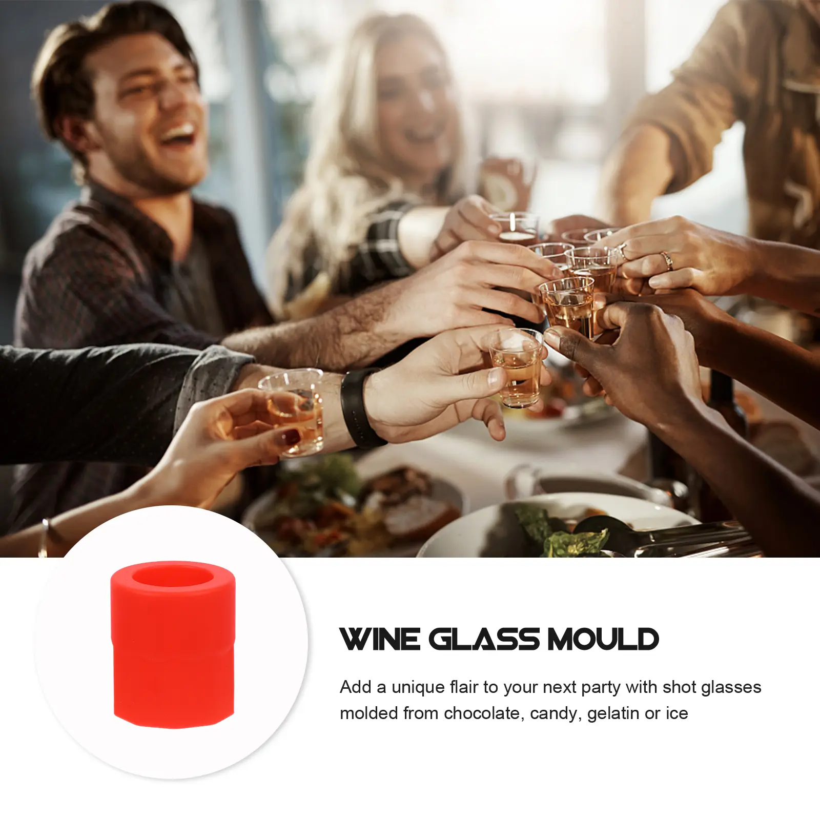 10pcs Silicone Shot Glass Mold Ice Cube Molds Resistant Easy Release Epoxy Resin Use Chocolate Candy Glass Bottle Whiskey