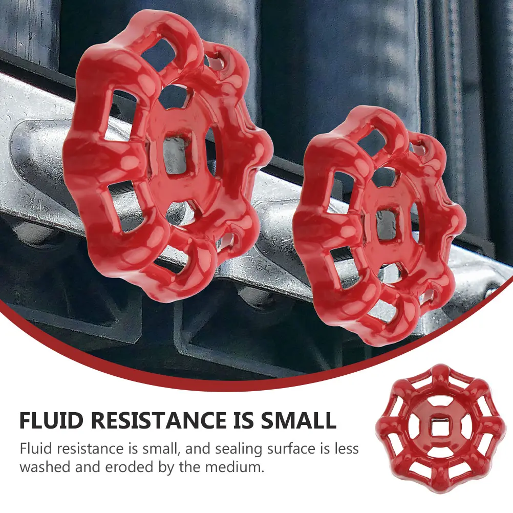 2pcs Valve Handle Metal Shut-off Fitting Flat Bottom Design Water Pipe Fitting Cast Iron Handle Ball Valve Component