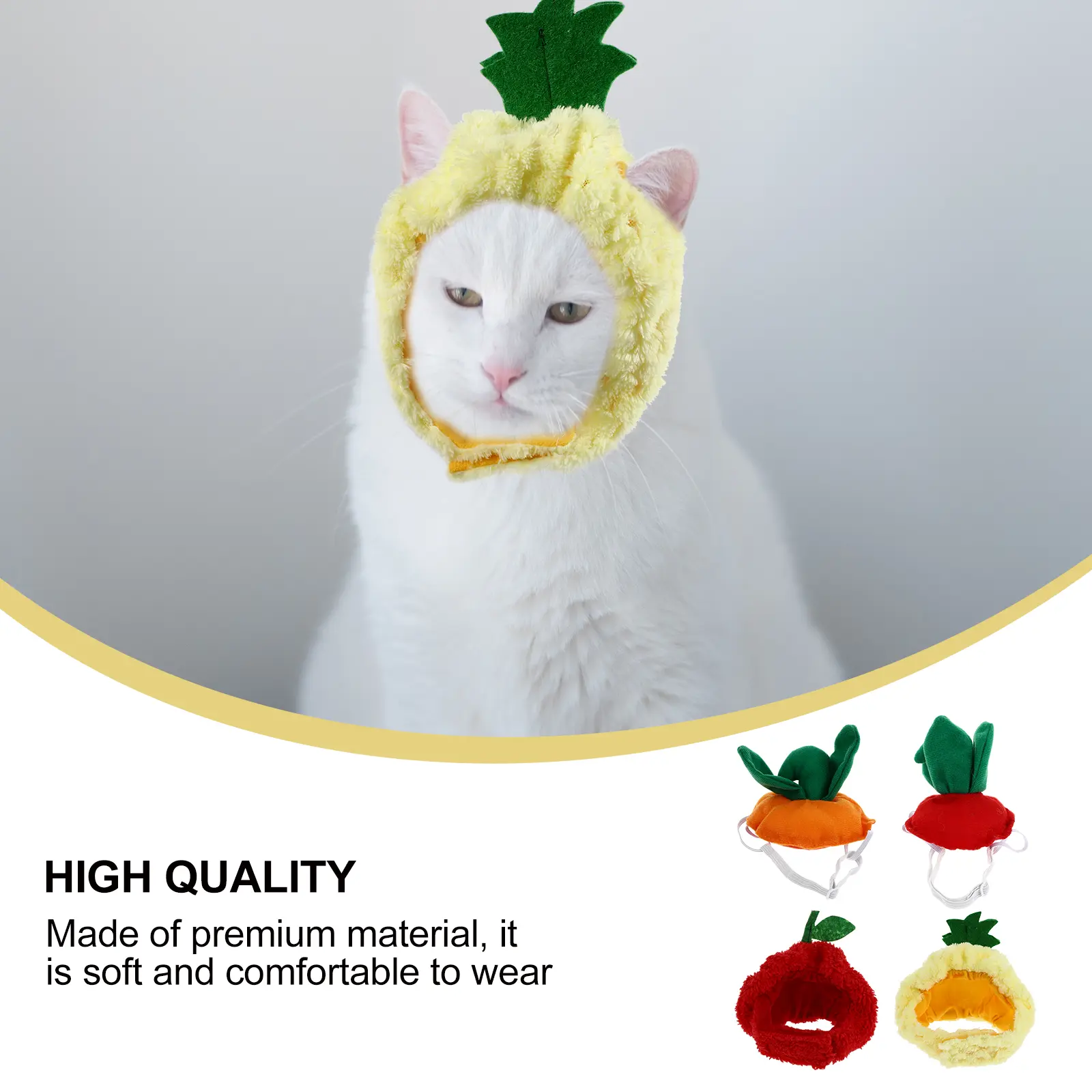 4 Pcs Pet Hood Headwear Sweet Dog Cat Hat Decorative Fruit Costume Party Cosplay Comfortable Bright Colors Lovely Stylish Pet