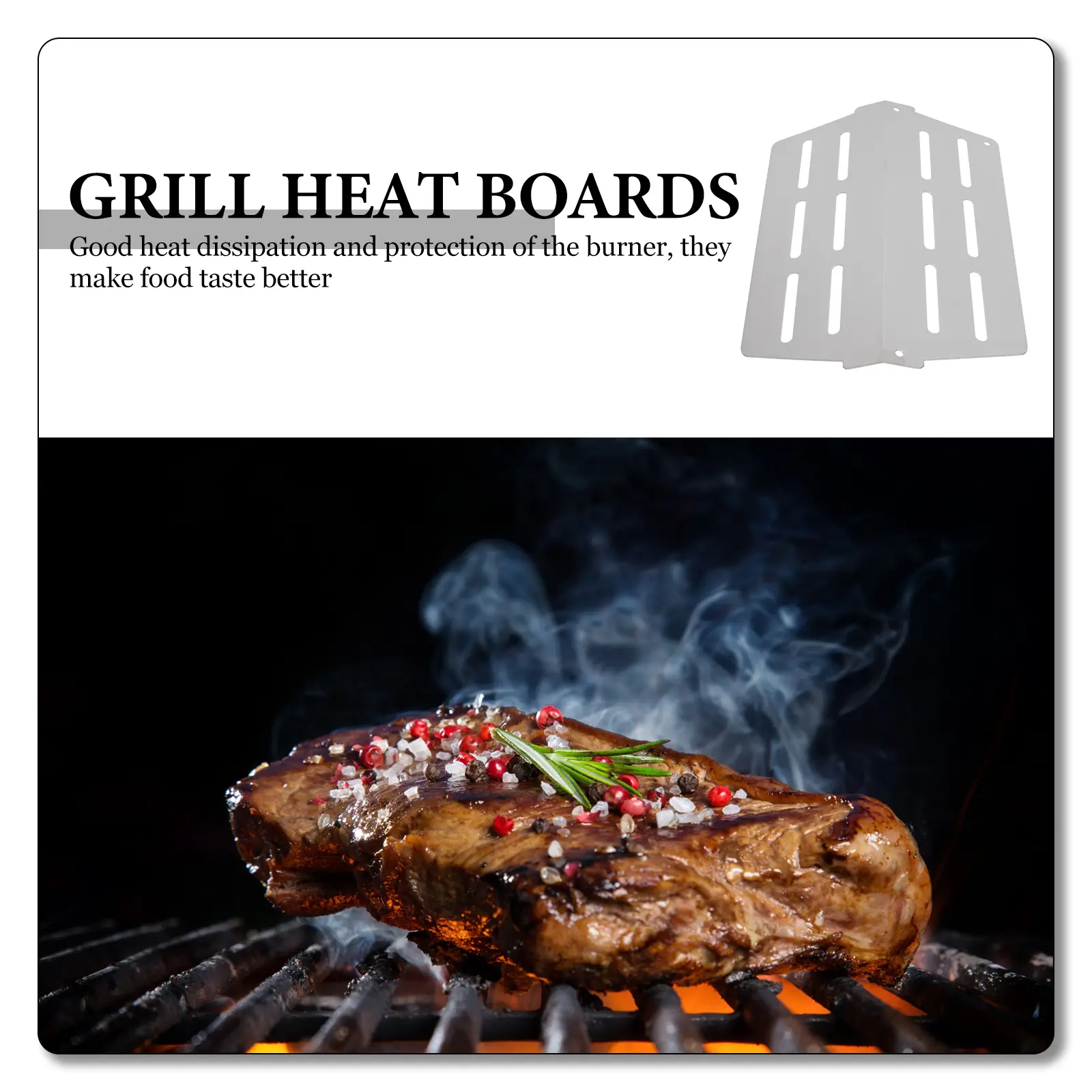 Universal Gas Grill Plates Stainless Steel Flame Tamer Durable Thick Heat Boards Even Cooking Surface Easy Installation Heat