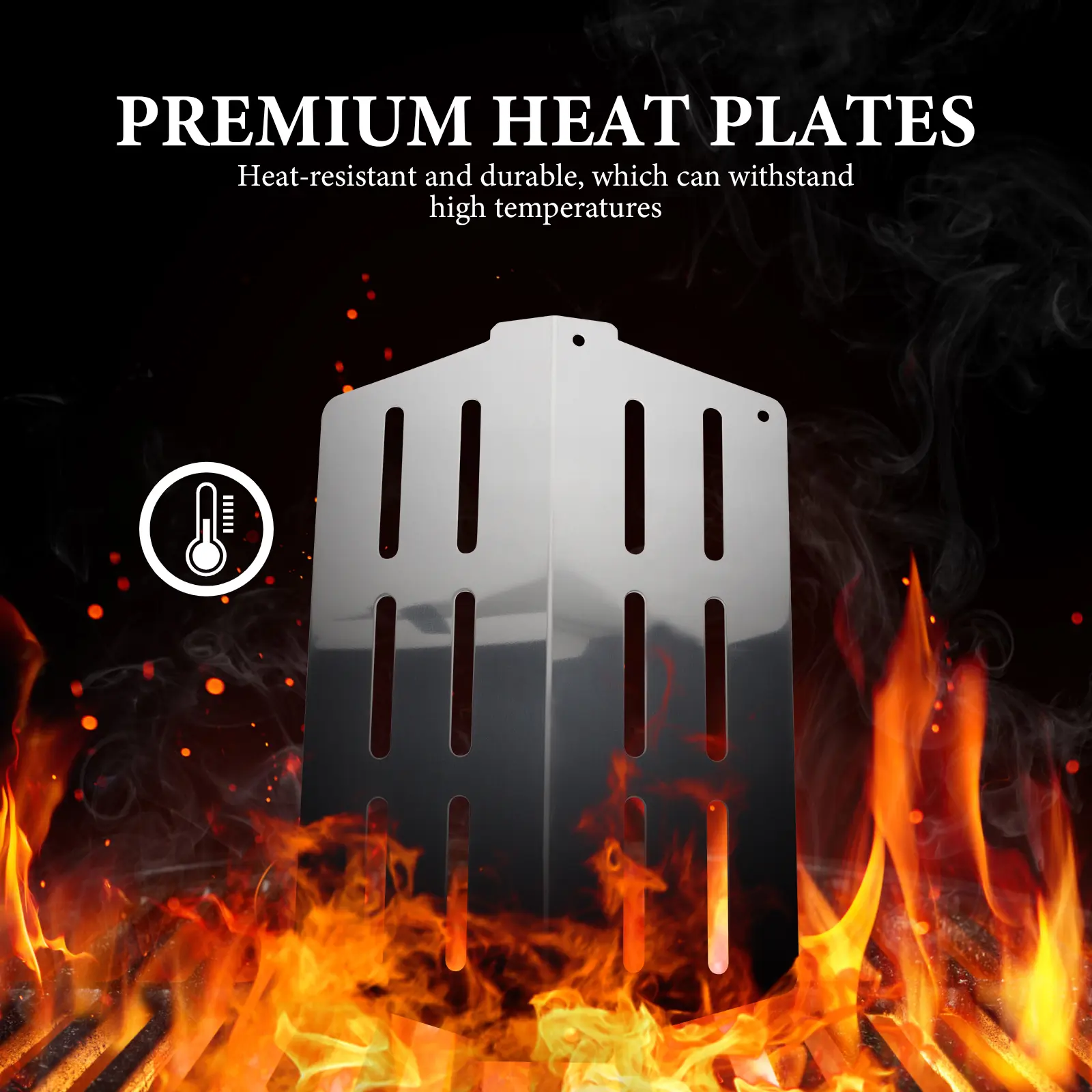 Universal Gas Grill Plates Stainless Steel Flame Tamer Durable Thick Heat Boards Even Cooking Surface Easy Installation Heat