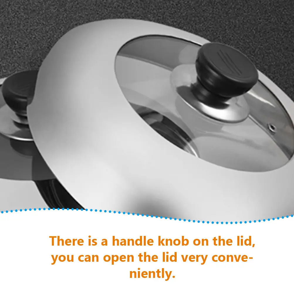 Stainless Steel Universal Pot Lid Pots Pans Steamer Strong Easy Open Handle Space Saving Silver Kitchen for pots