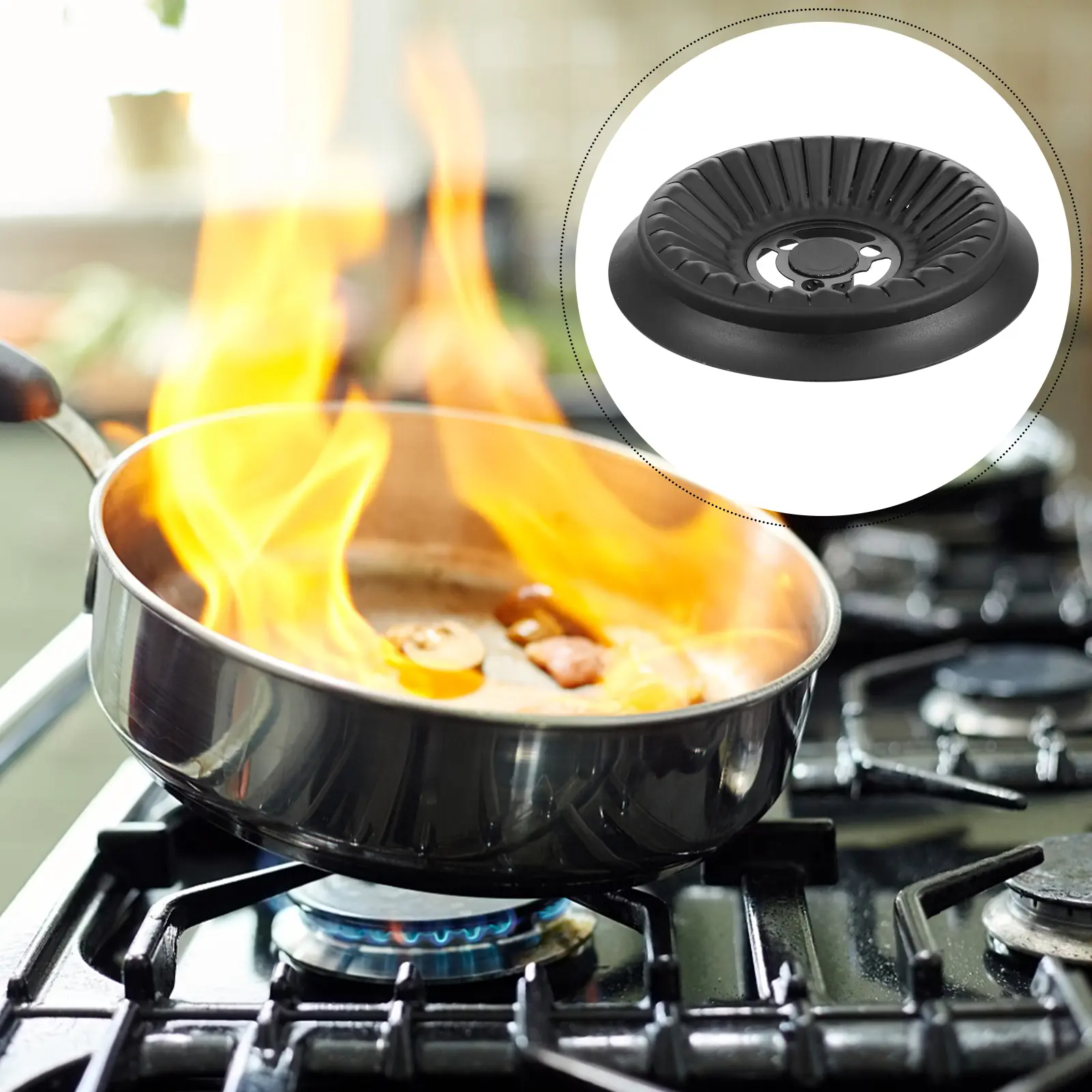 Stove Cover Gas Stove Lid Liner Bracket Grate Stainless Steel Kitchen Replacement Burner Accessories Durable Practical