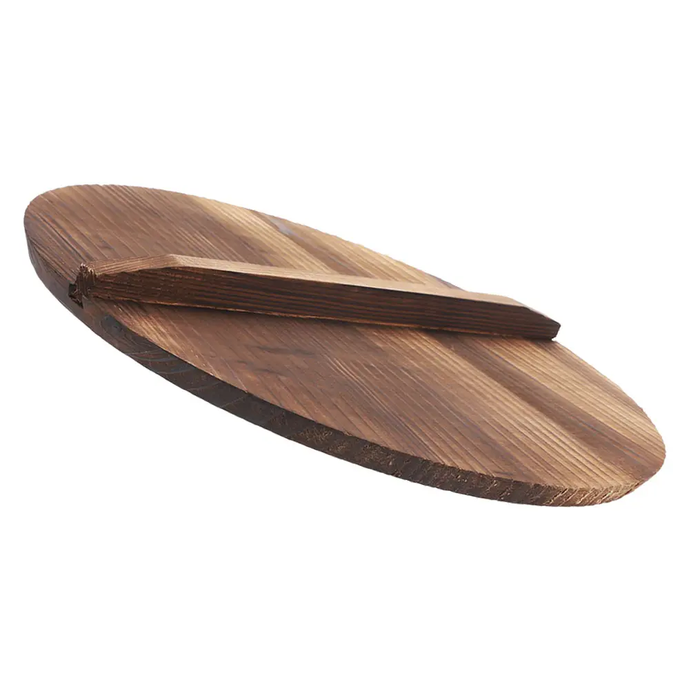 Natural Wood Lid Anti-Splash Anti-Scald Pot Lightweight Smooth Surface Anti-Oil Splashing Retain Steam Wooden Pot Protector
