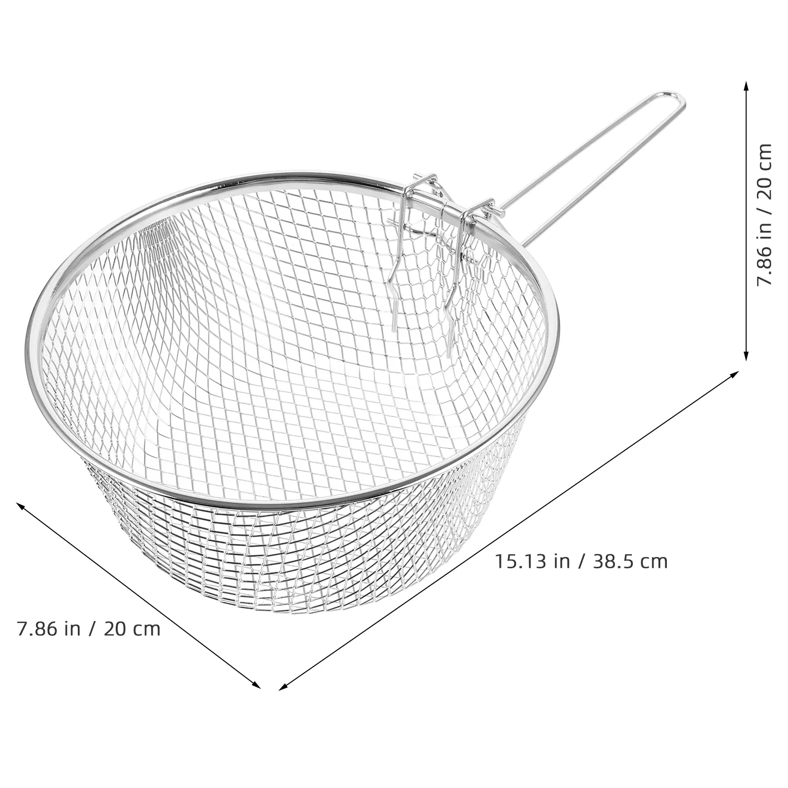 Stainless Steel Frying Metal Fryer with Handle Large Capacity Chip Pan Basket Fry Baskets with Handles Deep Fry Basket Metal