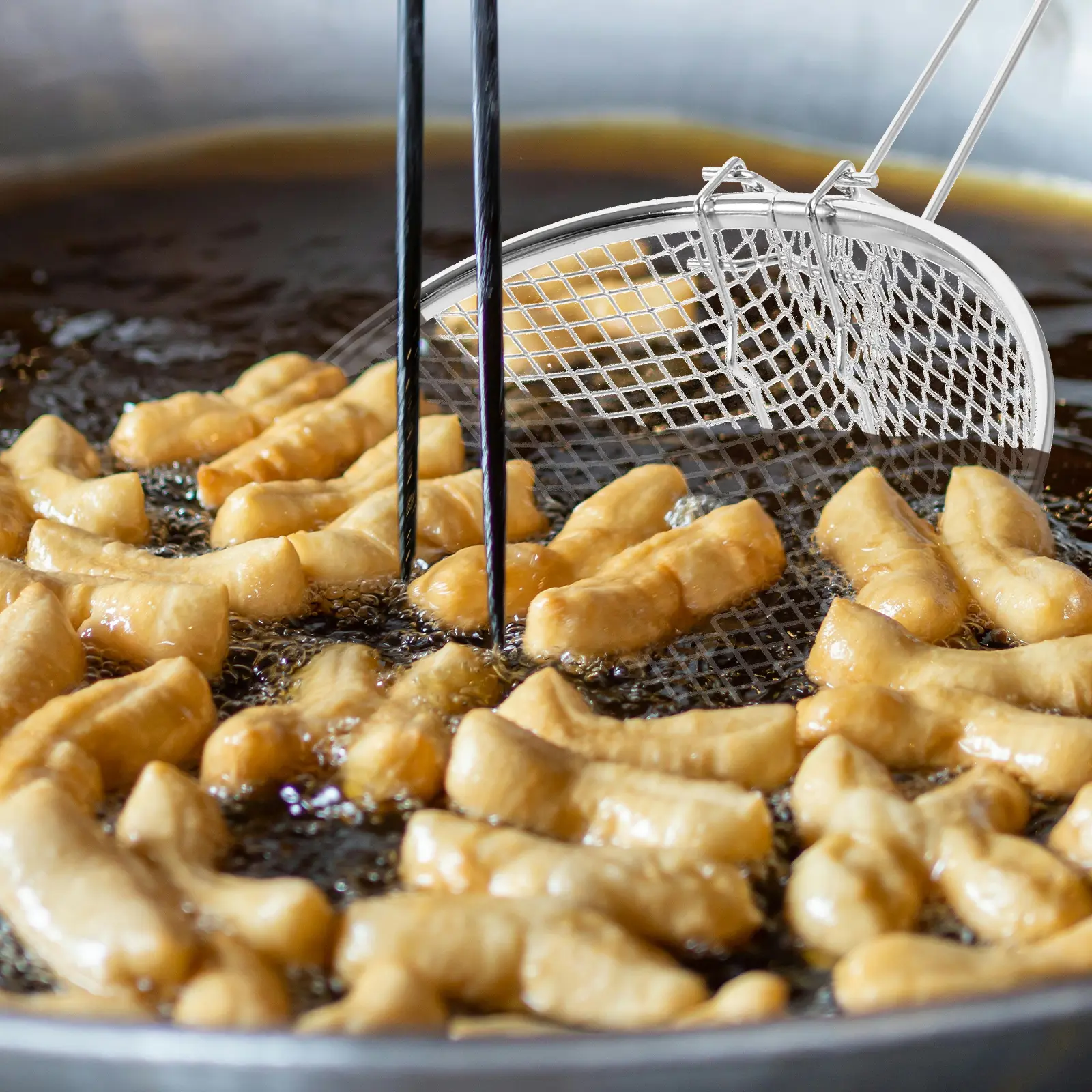 Stainless Steel Frying Metal Fryer with Handle Large Capacity Chip Pan Basket Fry Baskets with Handles Deep Fry Basket Metal