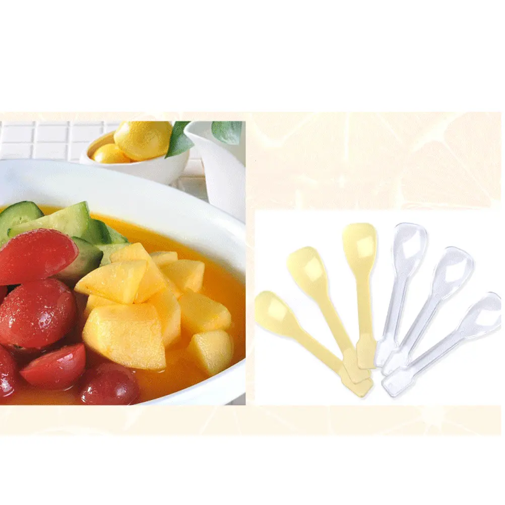 100 Pcs High-Quality Plastic Spoons Disposable Mini Clear For Ice Cream Jelly Dessert Parties