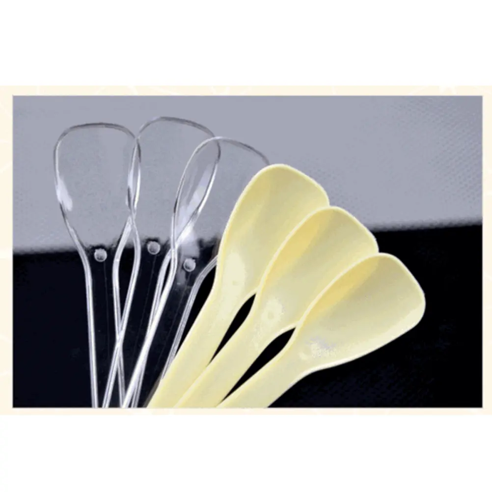 100 Pcs High-Quality Plastic Spoons Disposable Mini Clear For Ice Cream Jelly Dessert Parties