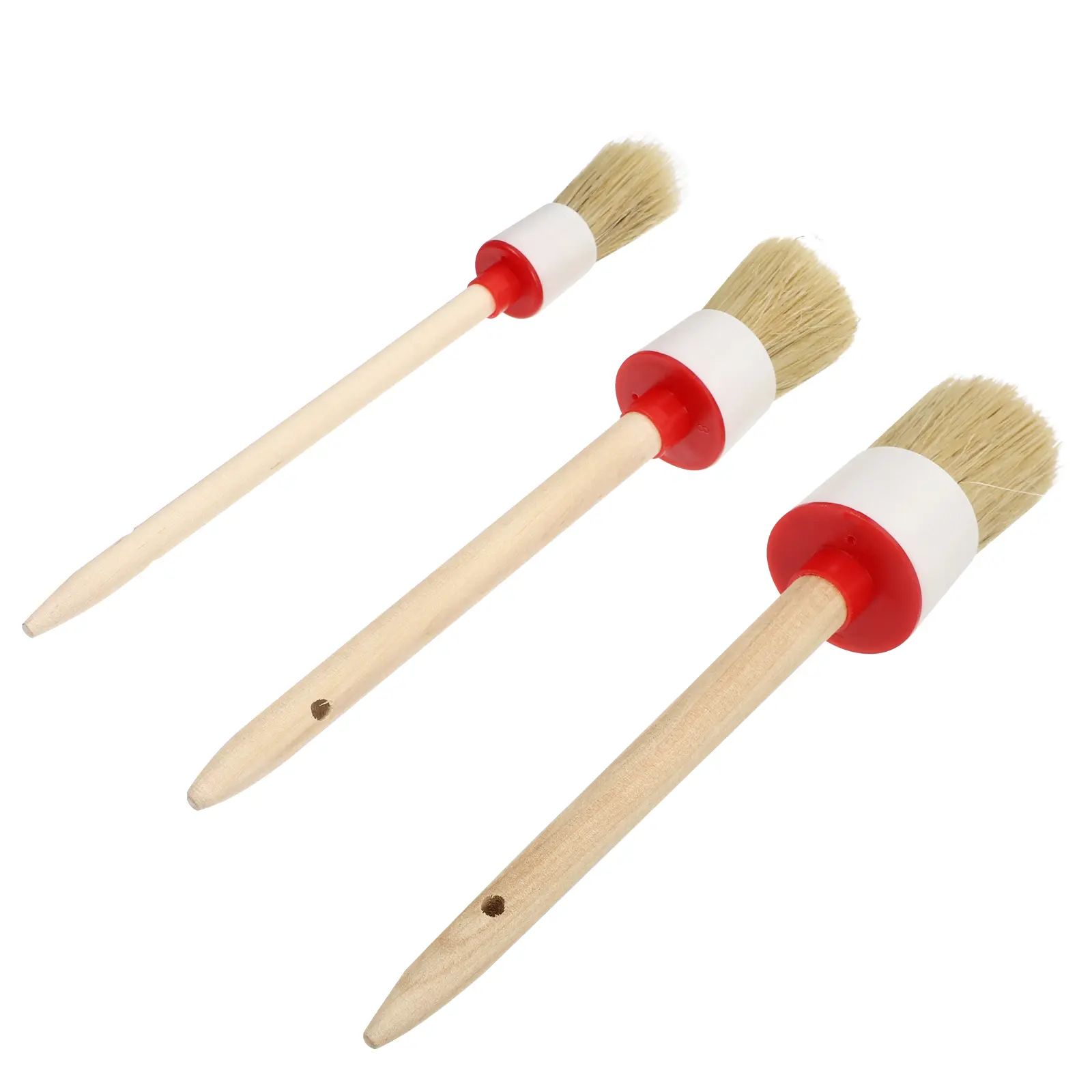 3 Pcs Paint Brushes Wood H Durable Flexible Paint Brushes Set Artist Tool Round Shape Home Use Painting Cleaner