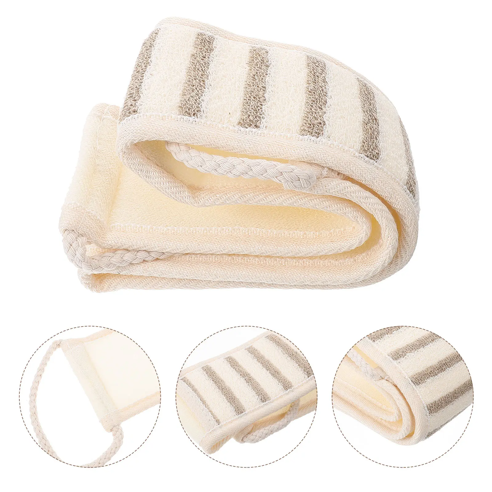Long Bath Exfoliating Exfoliating Scrubber Back Scrubber Linen Material Gentle Skin Friendly Shower Tool Bath Supplies
