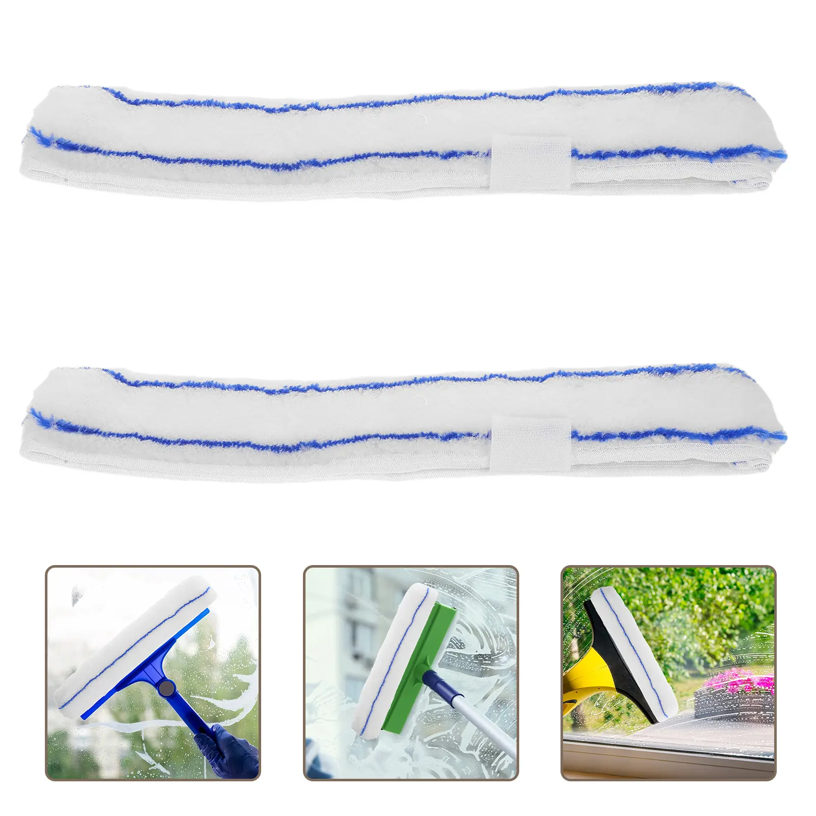 3pcs Glass Artifact Cleaning Tool Squeegee Wash Windows Mirrors Shower Doors Marble Walls Home Use Mop Stick Replacement