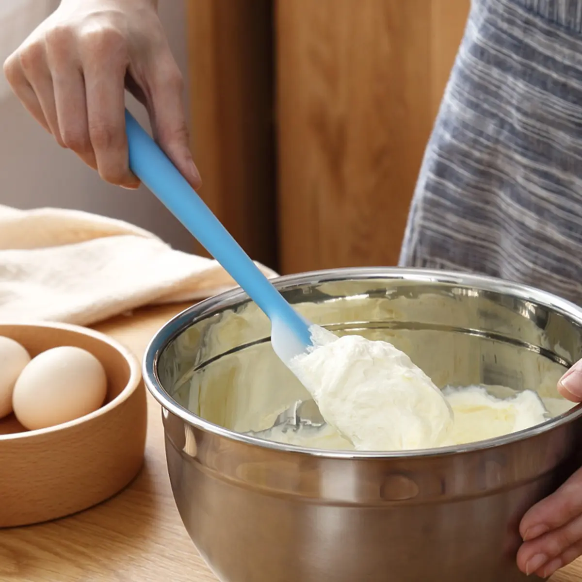 Sky Blue Scraper Kitchen Gadgets for Cooking Items Silicone Spatula Cake Cream Mixing Batter Baking Tool Body