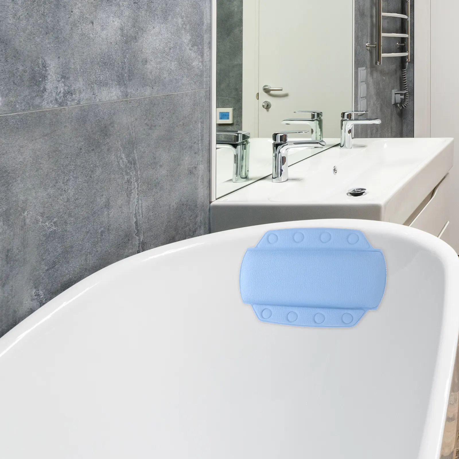 Bathtub Pillow Bath Tub Headrest Neck Support Sponge Non Slip Suction Cup Easy Clean Hotel Spa Bath Accessories