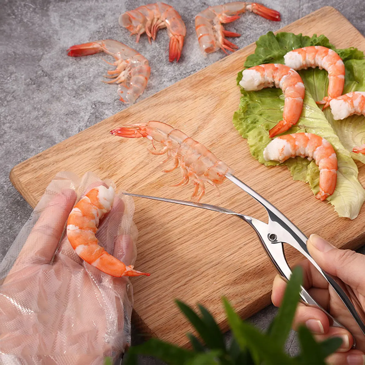 2pcs Shrimp Peeling Artifact Prawn Peeler Kitchen Gadget Seafood Device Shell Machine Stainless Steel Easy Grip Save Time