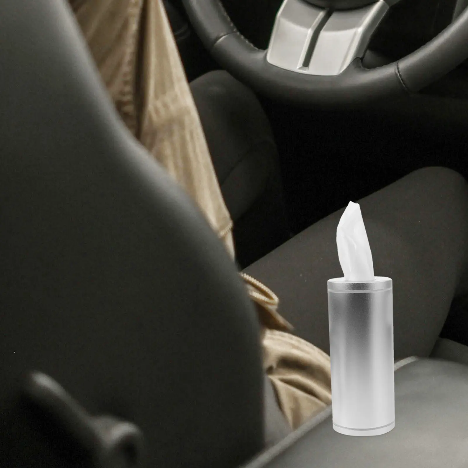 Aluminum Alloy Car Tissue Holder Round Tissue Box Cover Multifunctional Organizer For Vehicle Desk Bathroom