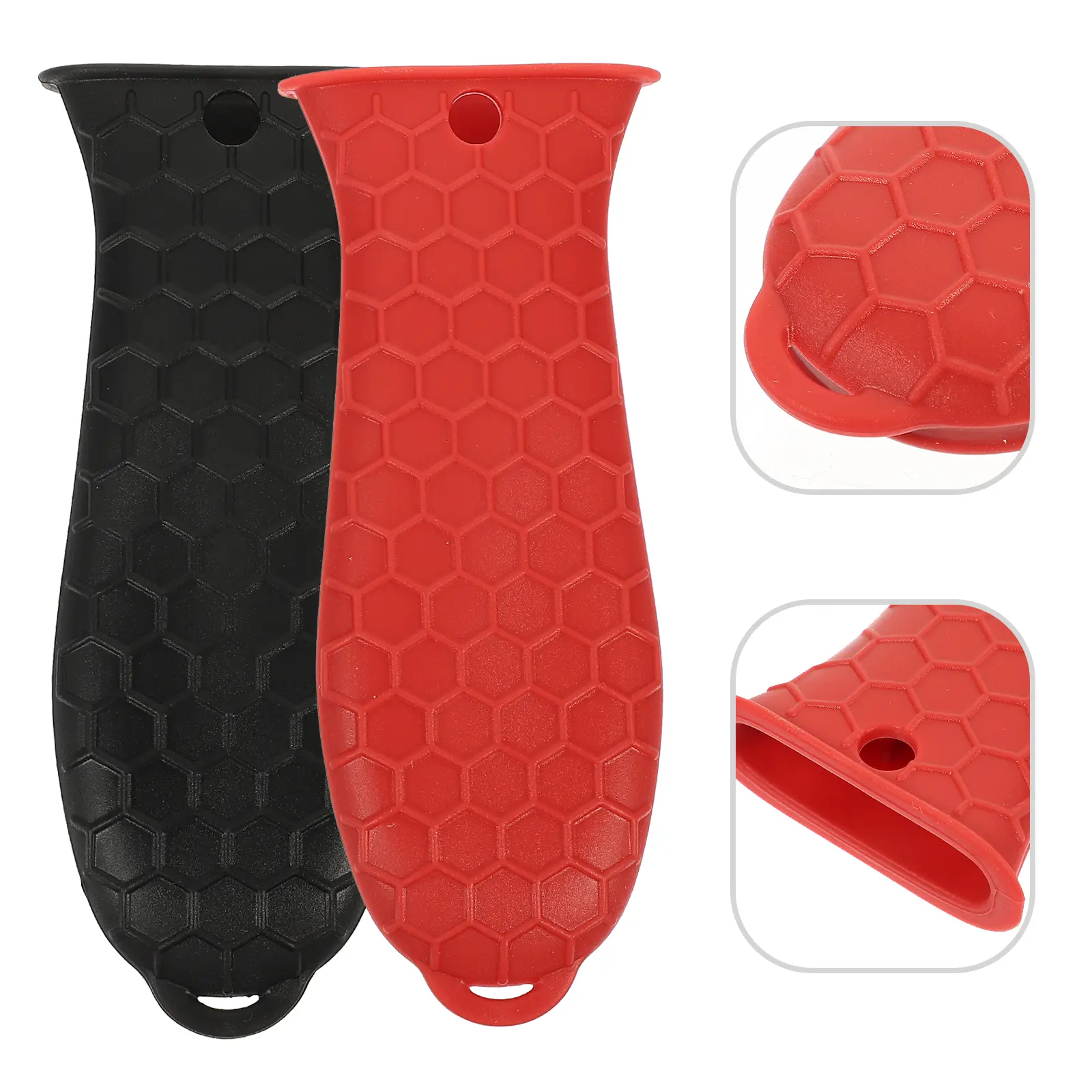 2Pcs Silicone Pot H Cover Heat Resistant Non Slip Cookware Kitchen Tool Lightweight Anti Scalding Grip