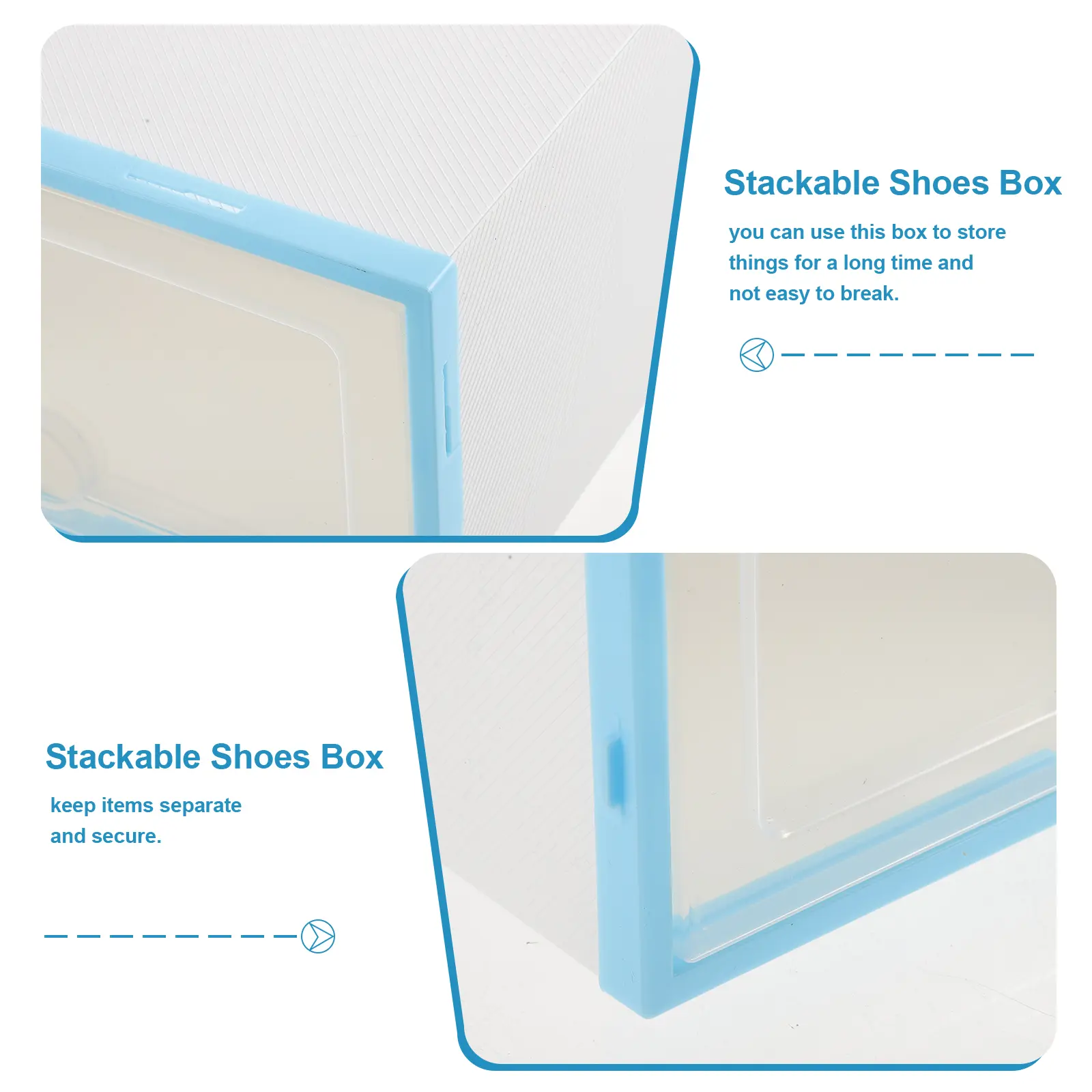 Stackable Shoe Storage Boxes 2PCS Shoes Box Closet ganizer Under Bed Container for Small Rooms Closets