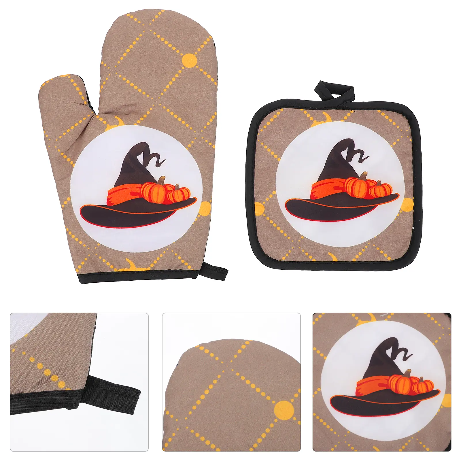 Comfortable Halloween Oven Mitts Set Heat Resistant Insulation Gloves Perfect for Kitchen and Cooking