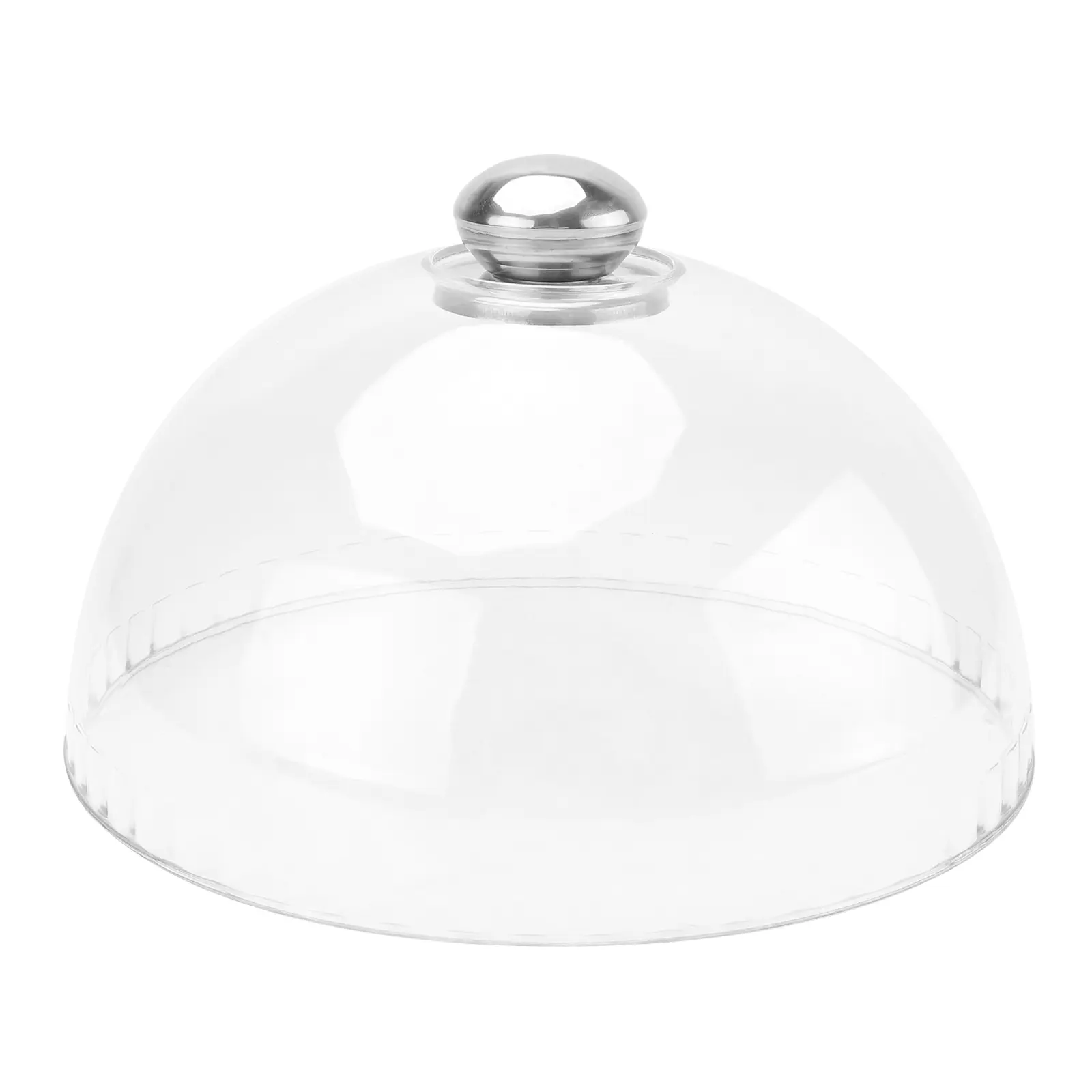 Food Lids Cake Dish Cover Plate Dome Clear Micro-wave Oven Cloche Stainless Steel Serving Covers
