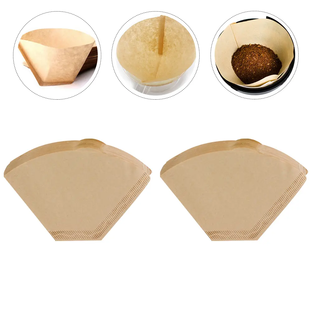 80pcs Thickened Coffee Filter Paper Hand Drip 2-4 Persons Disposable Safe Premium Material Tear Resistant Kitchen Bar Use