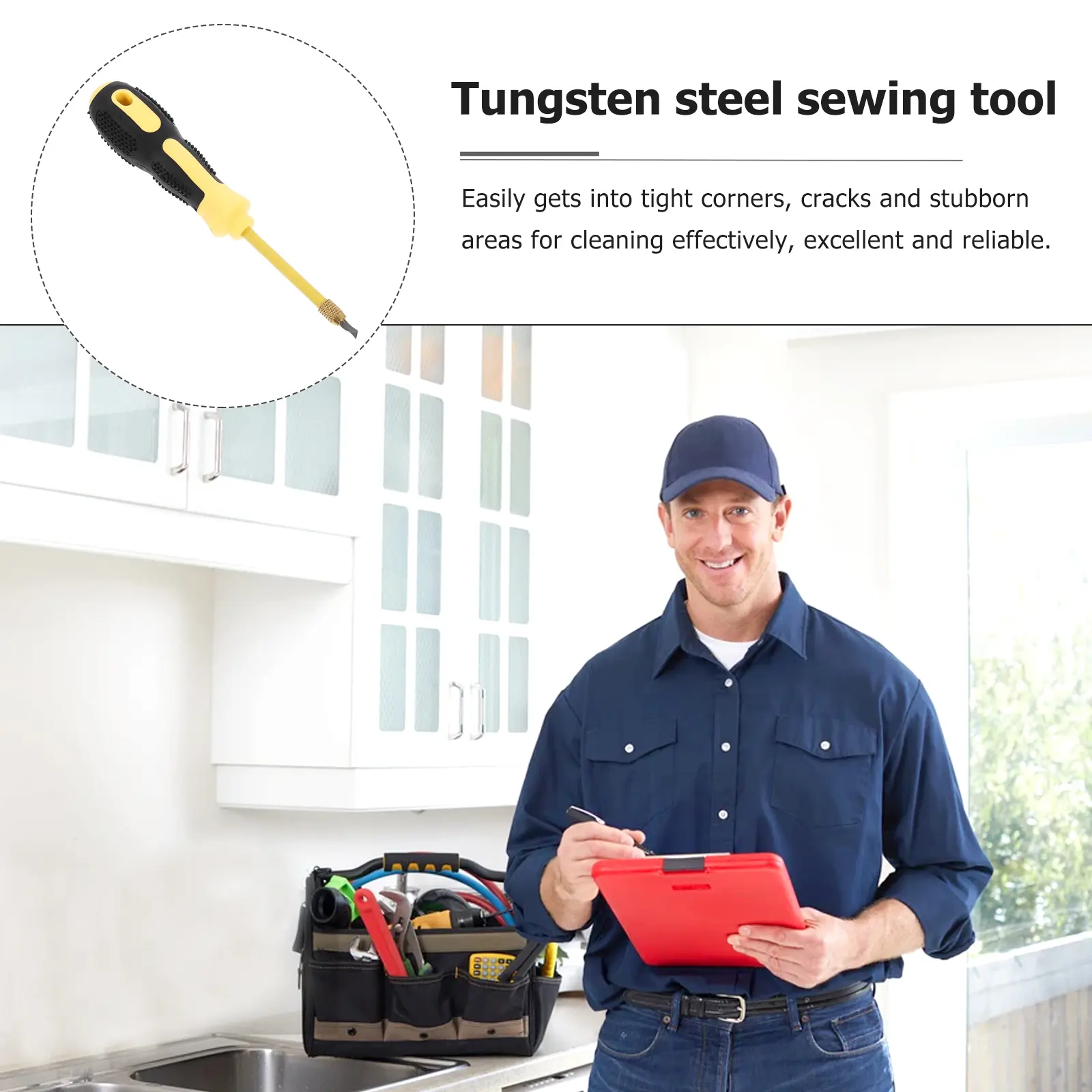 Durable Tile Seam Cleaner Grout Removing Tool Ergonomic Grip Lightweight Portable Useful Caulk Scraper For Corners Cracks Areas