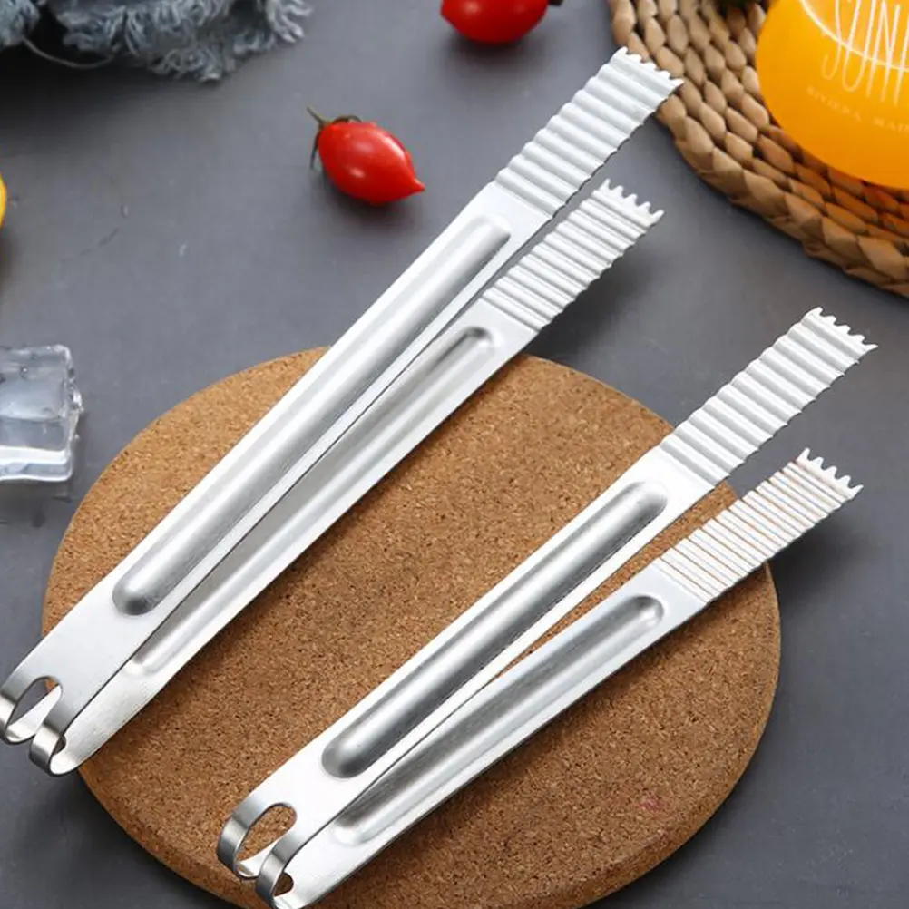 3pcs Steel Food Tongs BBQ Tweezers Stainless Steel Food Clip Serving Clips Heat Resistant Kitchen Restaurant Tools