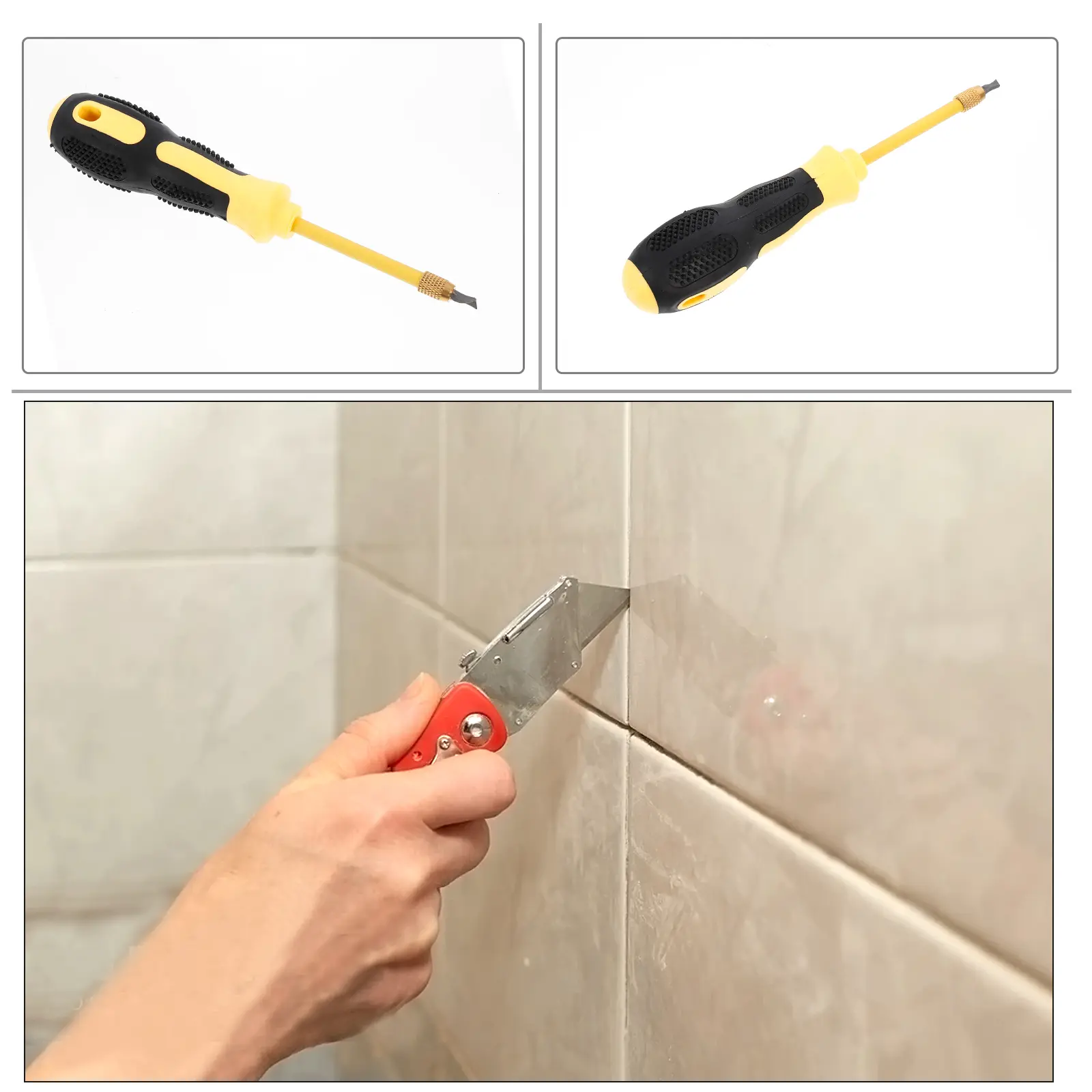 Durable Tile Seam Cleaner Grout Removing Tool Ergonomic Grip Lightweight Portable Useful Caulk Scraper For Corners Cracks Areas