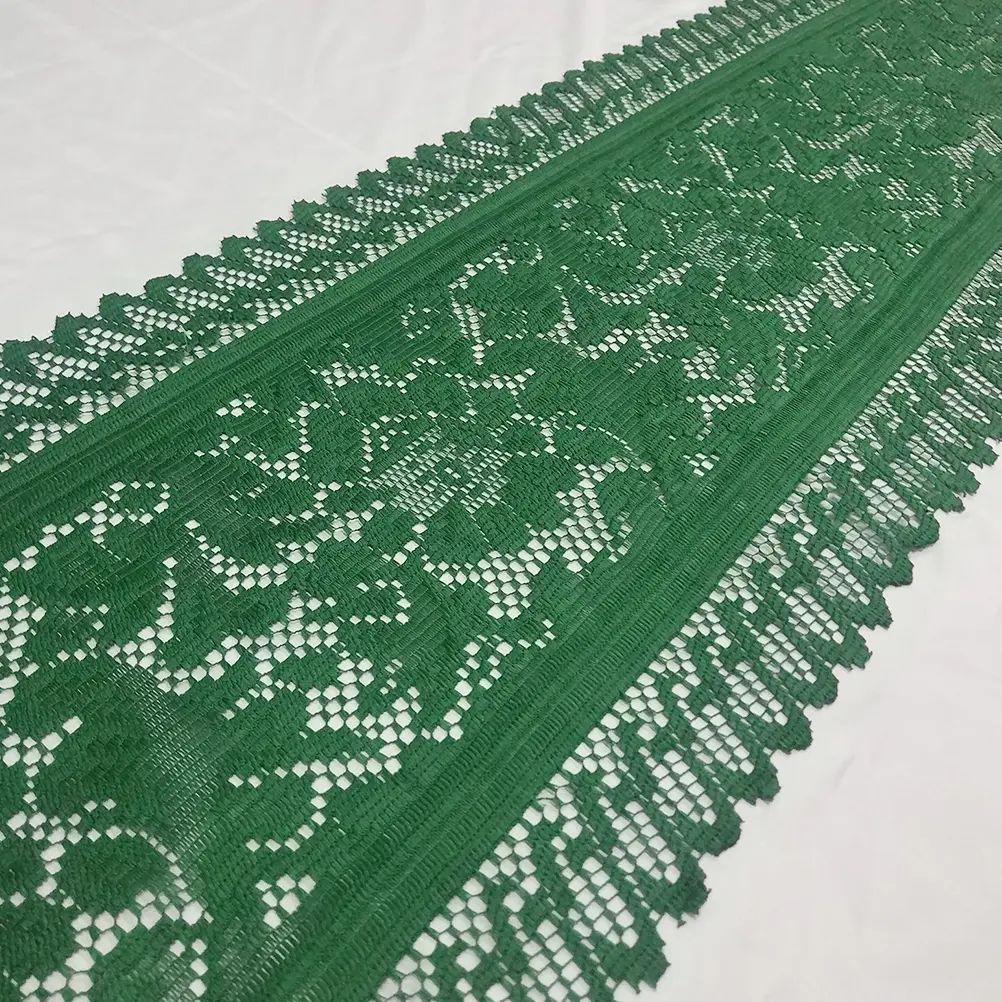 Green Table Flag Cover Runner Rustic Linen Cloth Tablecloths Festival Hollow Out Patty's Day