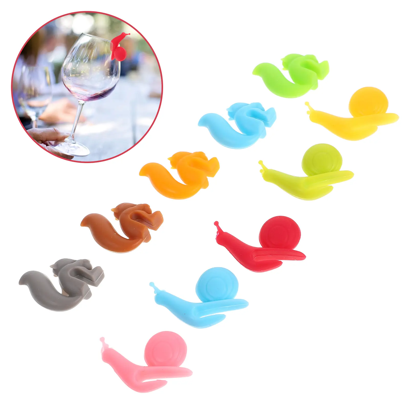 10pcs Bag Pendant Cute Cup Markers Silicone Drink Identifiers Glass Decor Drink Markers Party Home Bar Supplies
