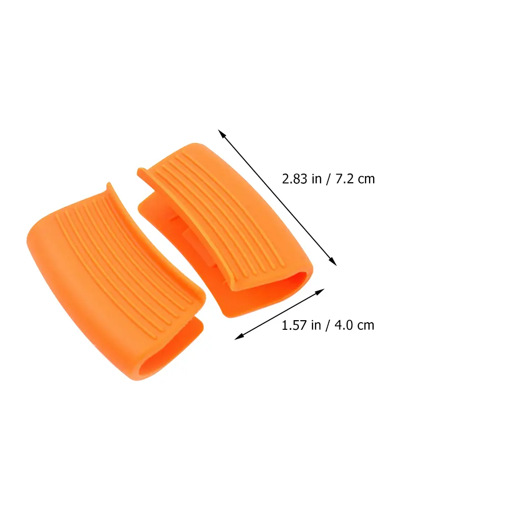 2 Pairs Cast Iron Ear Clip Stackable Silica Gel Handle Clip. Anti-scald Cover
