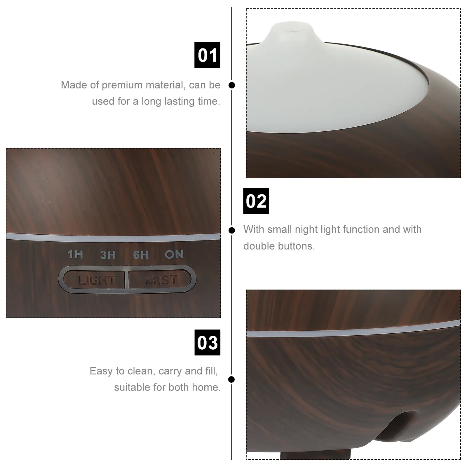 300 Ml Aromatherapy Humidifier Diffuser Home Spray Air Household Ultrasonic Mist Night Light Bedroom Office Large Capacity
