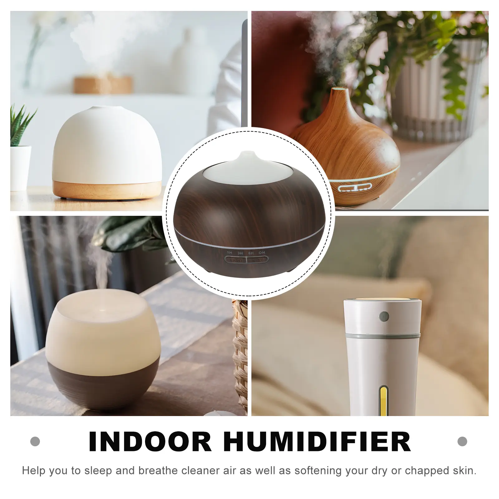 300 Ml Aromatherapy Humidifier Diffuser Home Spray Air Household Ultrasonic Mist Night Light Bedroom Office Large Capacity