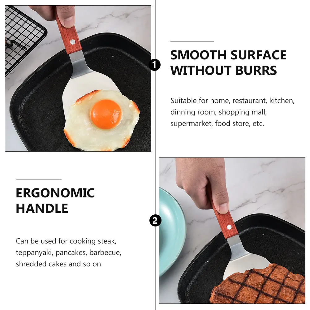 3 Pcs Fried Steak Spatula Kitchen Gadgets Barbecue Bbq Handheld Stainless Steel