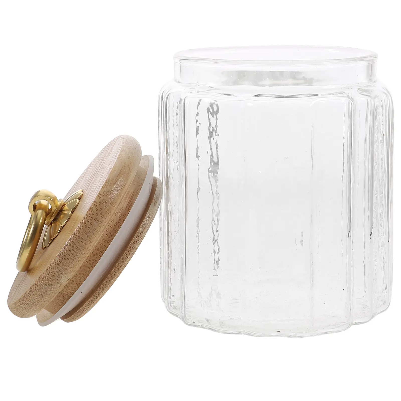 Glass Tea 500ml Wide Mouth Airtight Lid Storage Jar for Sugar Flour Kitchen Dish With Lid Containers
