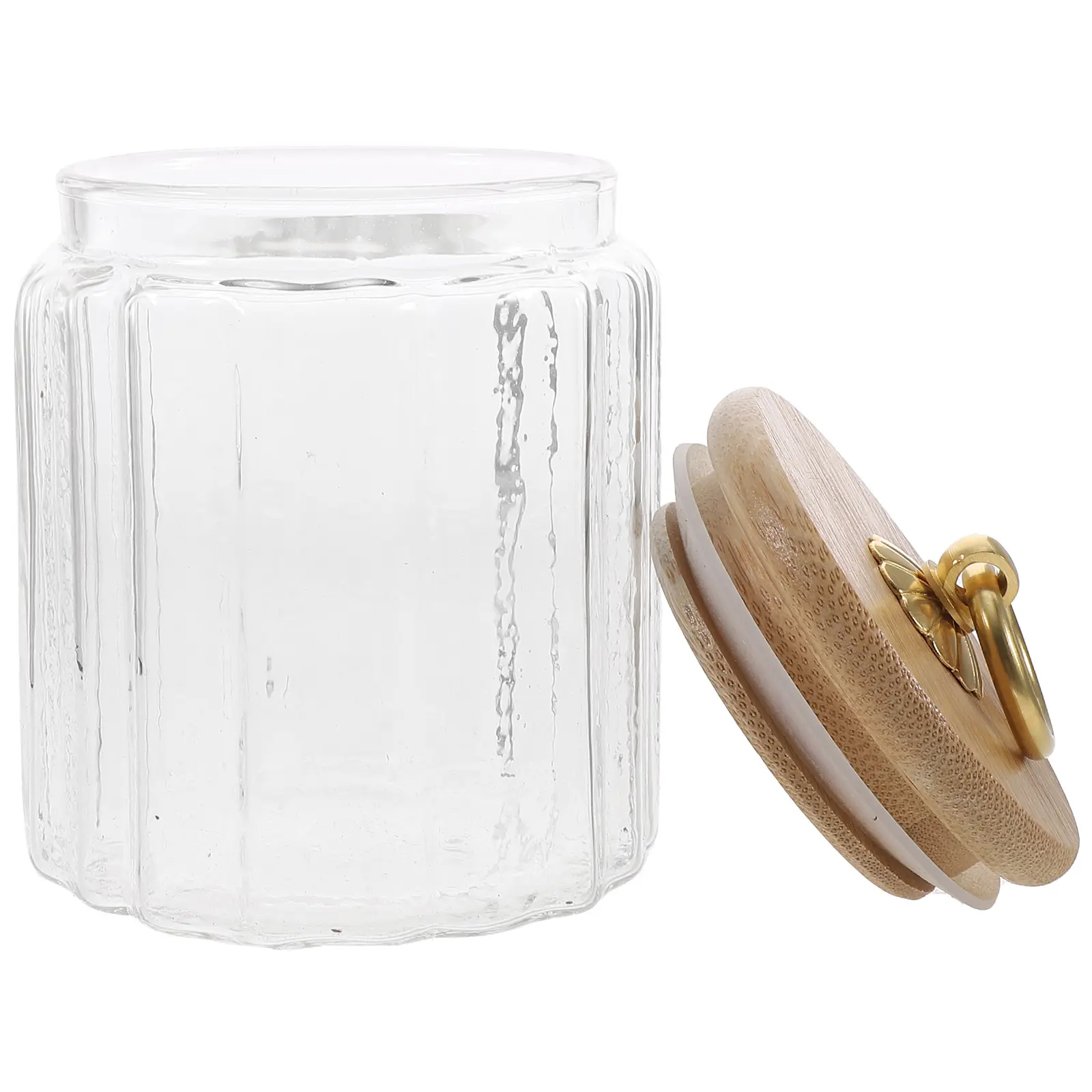 Glass Tea 500ml Wide Mouth Airtight Lid Storage Jar for Sugar Flour Kitchen Dish With Lid Containers