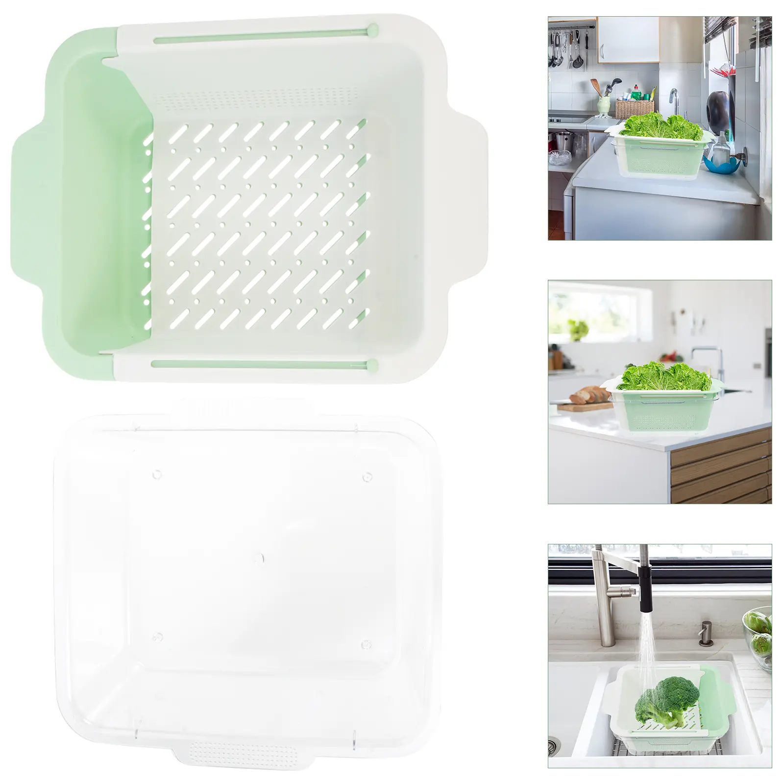 Vegetable Drainer Basket Not Easily Deformed Multi Functional Container Drainage Plastic Multifunctional Fruit Washing Bowl