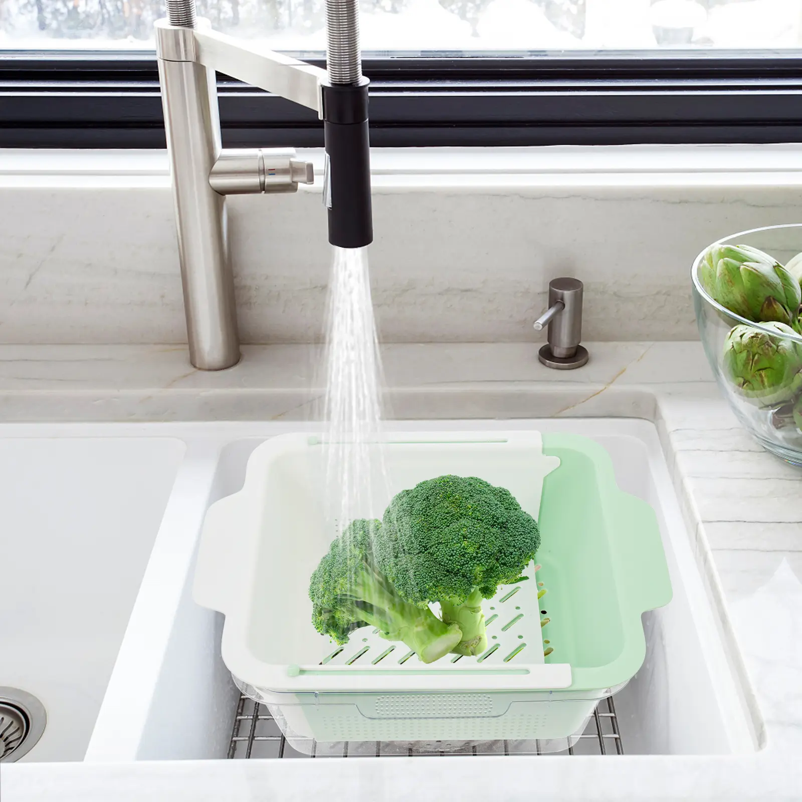 Vegetable Drainer Basket Not Easily Deformed Multi Functional Container Drainage Plastic Multifunctional Fruit Washing Bowl