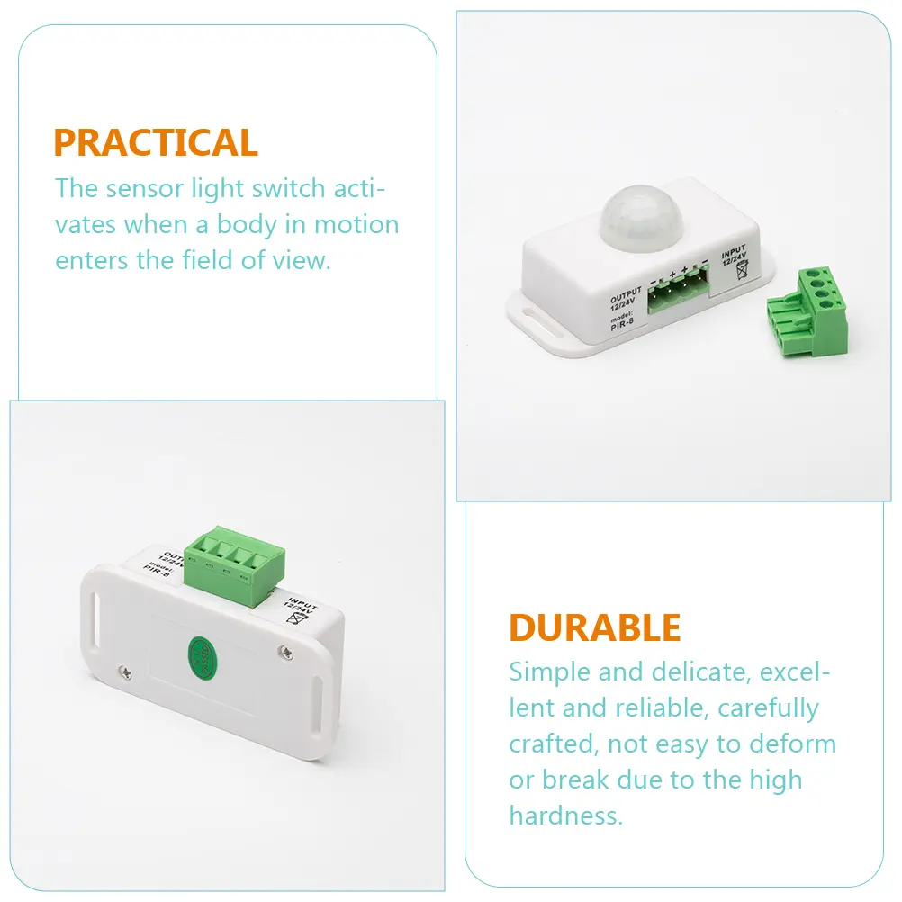 2pcs Motion Infrared Human Body 12v 24v Timer Electronic High Sensitivity Waterproof LED Control