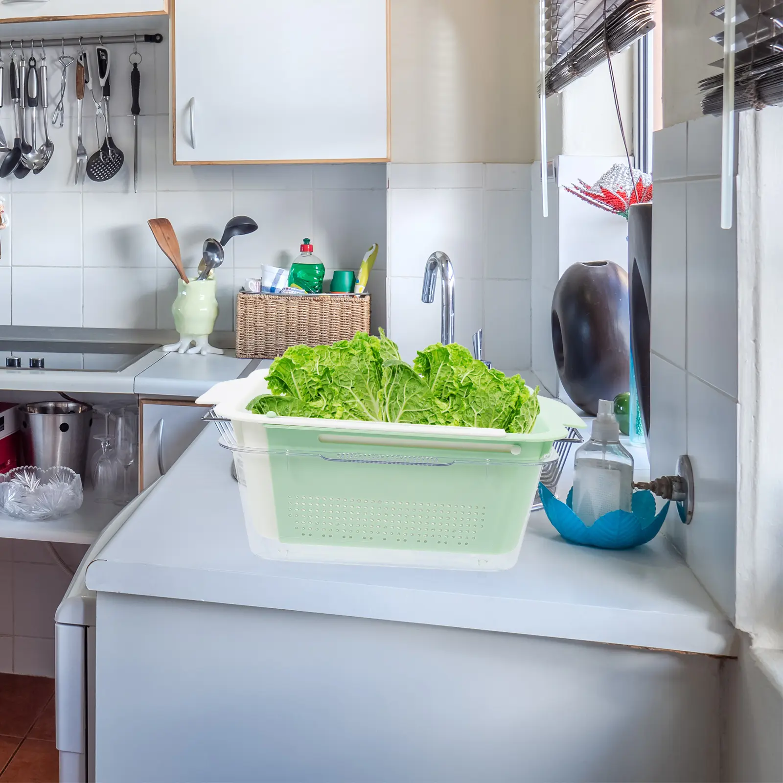 Vegetable Drainer Basket Not Easily Deformed Multi Functional Container Drainage Plastic Multifunctional Fruit Washing Bowl